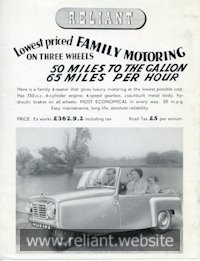 Reliant Regal Mk I brochure