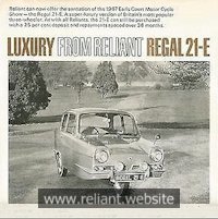 Reliant Regal Brochure