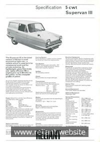 Reliant Regal Brochure