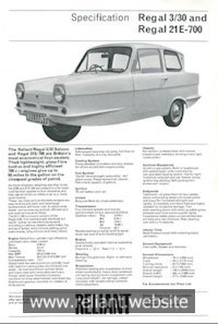 Reliant Regal Brochure