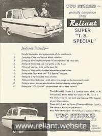 Reliant Regal Brochure