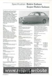 Reliant Robin Brochure