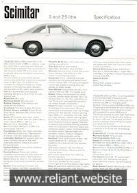 Reliant Scimitar GT Brochure