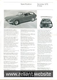 Reliant Scimitar GTE Brochure