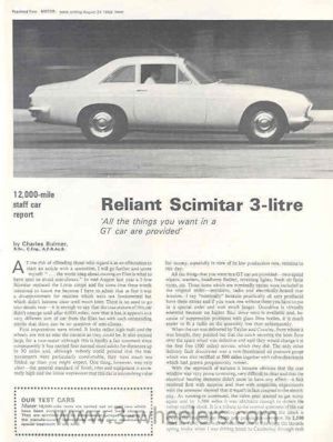 Reliant Road Test Brochure