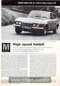 Reliant Road Test Brochure