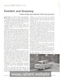 Reliant Road Test Brochure