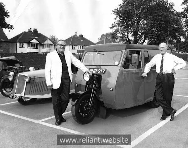 E.S. Thompson (left) and Bill Taylor with a Reliant Regent