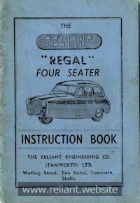 Reliant Instruction Book 1950s