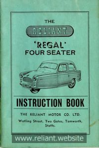 Reliant Instruction Book 1950s