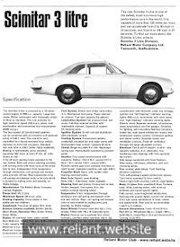 Reliant Scimitar GT Brochure